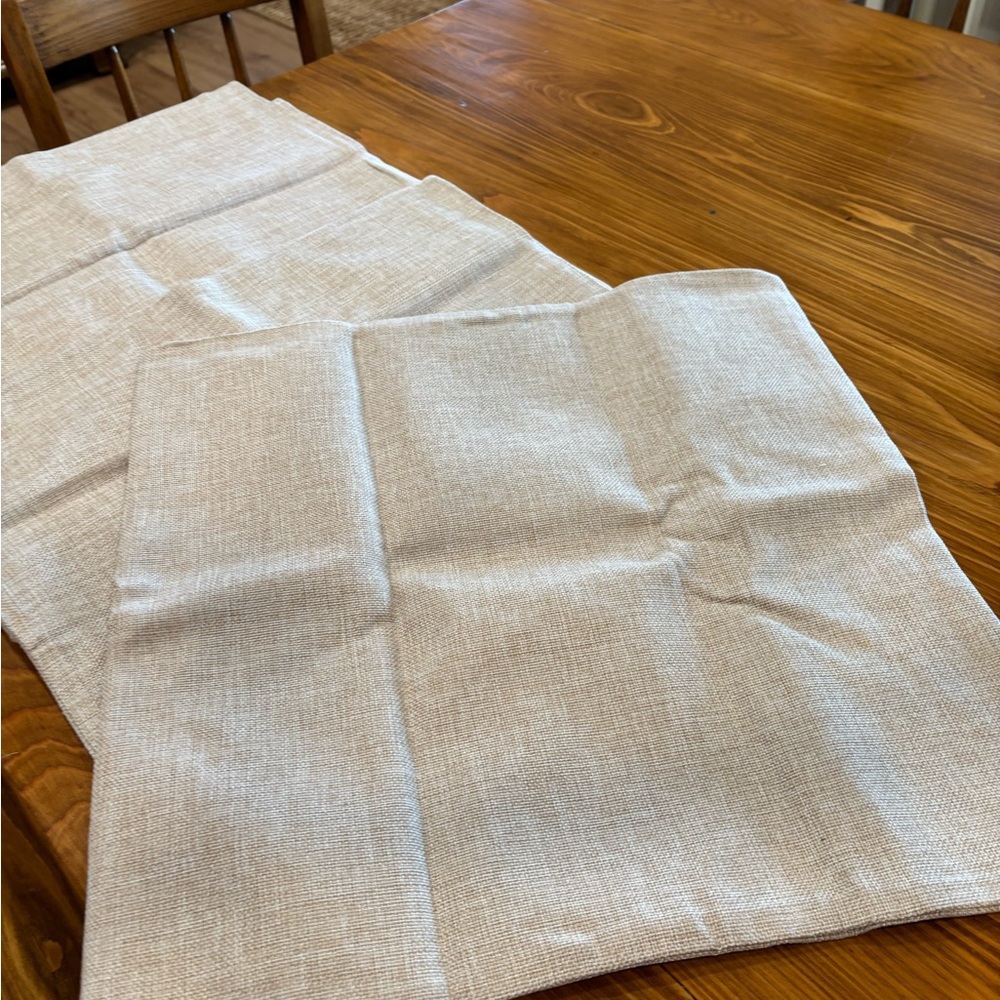 Four elegant linen look pillow covers